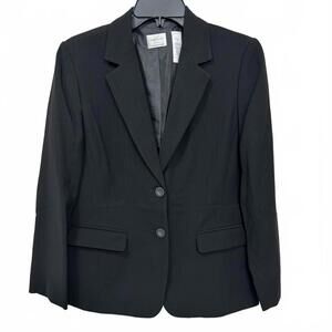 Emma James Vintage Black Pinstripe Tailored Suit Jacket Blazer- Size 10 Petite